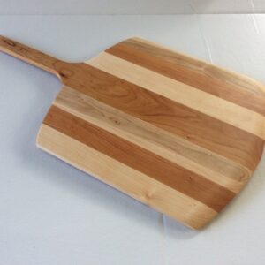 Handmade Maple and Cherry striped wooden pizza peel, pizza paddle, board