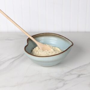 Handmade Stoneware Batter Bowl ?C Pour Spout Mixing Bowl - Araucana Blue