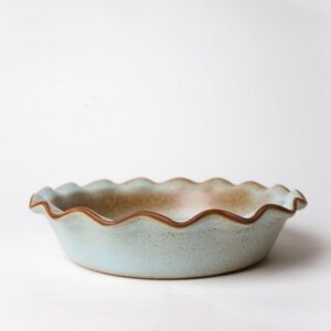 Handmade Stoneware Pie Dish ?C Deep Fluted Ceramic Bakeware - Made in USA