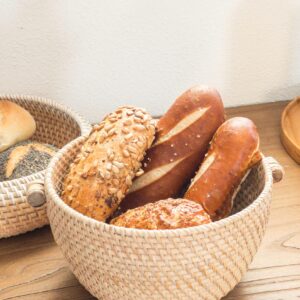 Rattan Fruit Basket, Decorative Wicker Bowl, Fruit Table Storage