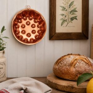 Vintage Copper Jelly Mold - Round Copper Mold - Hanging Kitchen Wall Decor - 4 Cup Baking Mold - French Country Decor