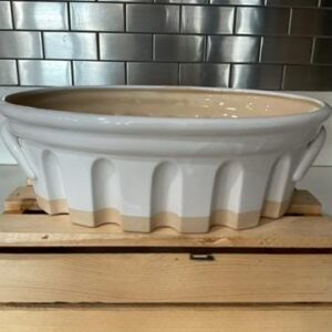 Vintage European Clay Large Oval Bakeware